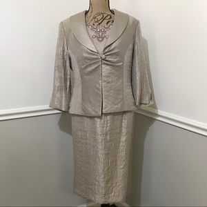 Tan dress and jacket